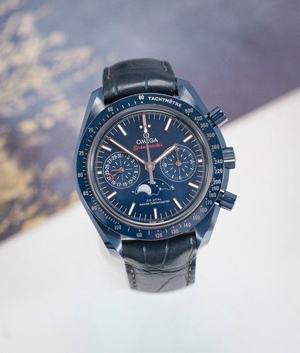 Omega Blue Side Of The Moon 2023 Full Set Moonphase Ceramic Speedmaster