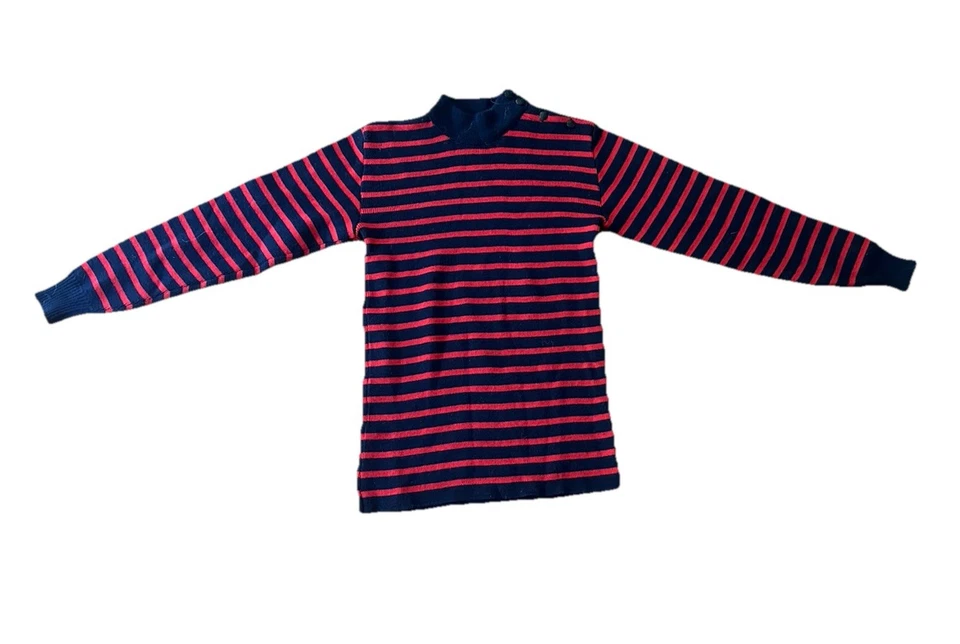Suéter de lana a rayas rojo bretón vintage Saint James FRANCE para mujer fino mediano Foto 2 de 4