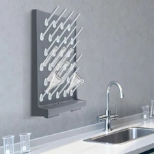 Lab Drying Rack 2pcs Bench-top/Wall-Mount Lab Glassware Dry Holder 27/52 Pegs