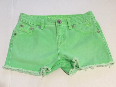 neon green jean shorts