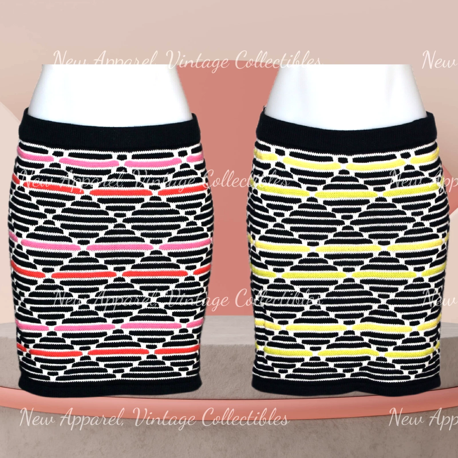Romeo&Juliet Couture Women's Size M Cotton Popcorn-Knit Pencil Skirt, Knee-Long