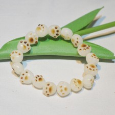 Charcoal Burned Bodhi Cute Cat Claw Hand Bracelet White Jade Bodhi Single Circle