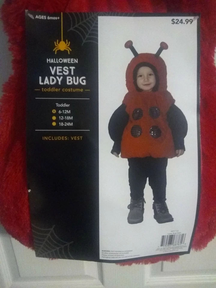 Chaleco de insectos para dama pequeña con disfraz de capucha 6-12 meses (nuevo) Foto 3 de 4