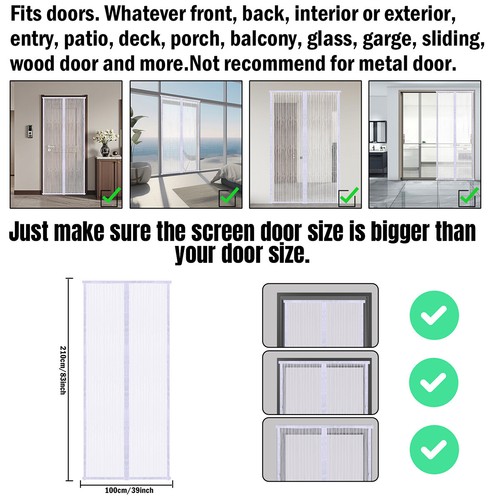 Magnetic Screen Door Mesh Hands-Free Net Mosquito Fly Insect Bug Curtain Closer - Picture 19 of 60
