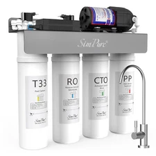 Upgrade SimPure WP2-400GPD 8 Stage Reverse Osmosis Water Filter System 0 TDS