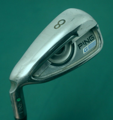 Linkshänder Ping G Serie Green Dot 8 Eisen Regular Stahlschaft 