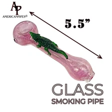 INHALE®️5.5" QUALITY GLASS HAND SMOKING PIPE With An alligator
