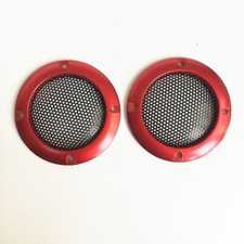 2" Speaker Covers Grill For Car Audio DJ PA Speaker Red ABS Frame Metal Mesh