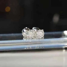Screw Back 14K White Gold Round Cut Natural JK/I1-I2 Diamond 0.5Ct Stud Earrings