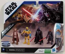 Star Wars Mission Fleet Galactic Clash 2.5" Figure 4 Pack Obi Vader Reva Ned-B