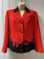 Vivida Ladies Collection Three Button Closure Polyester Blazer Jacket Size M