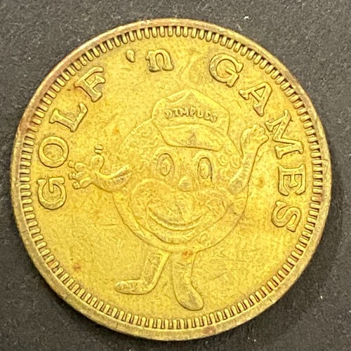 Golf 'n Games No Cash Value Arcade Token Dimples Golf Ball Mascot 22mm ...