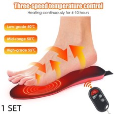 Large Size Electric Heated Shoe Insoles Sock Pads Foot Warmer Feet USB Charging