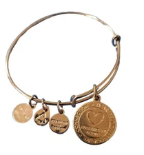 Alex and Ani Infused with energy because I love you. Copper tone Charm Bracelet