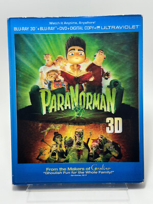 ParaNorman 3D 2012 2-Disc (3D + Blu-ray + DVD)  Lenticular Slipcover Rare Laika