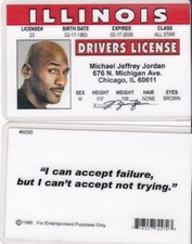 BASKETBALL GREAT drivers License fake id card
