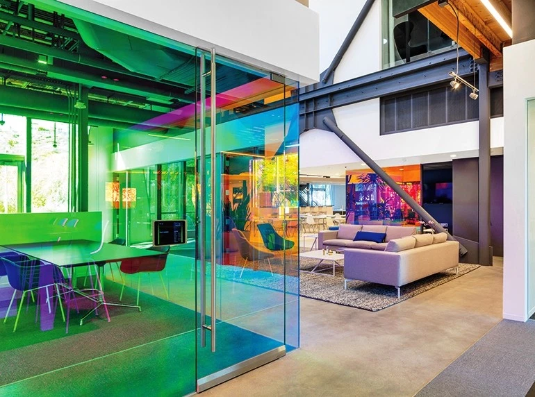 Dichroic colour changing self adhesive rainbow colourful coloured window film