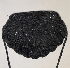 Black Beaded Shoulder Bag Evening Purse from Neiman Marcus