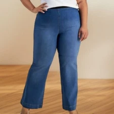 I.n.c. International Concepts Womens Flare Leg Jeans Medium Indigo Size 16W NWT