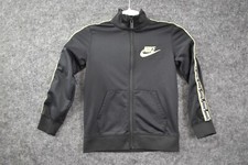 Nike Jacket Boys Medium 5-6YRS 26" Chest Black Green Spell Out Logo Full Zip