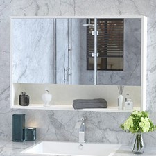 Msutree armadio specchio bagno 3 ante con ripiano regolabile montato a parete