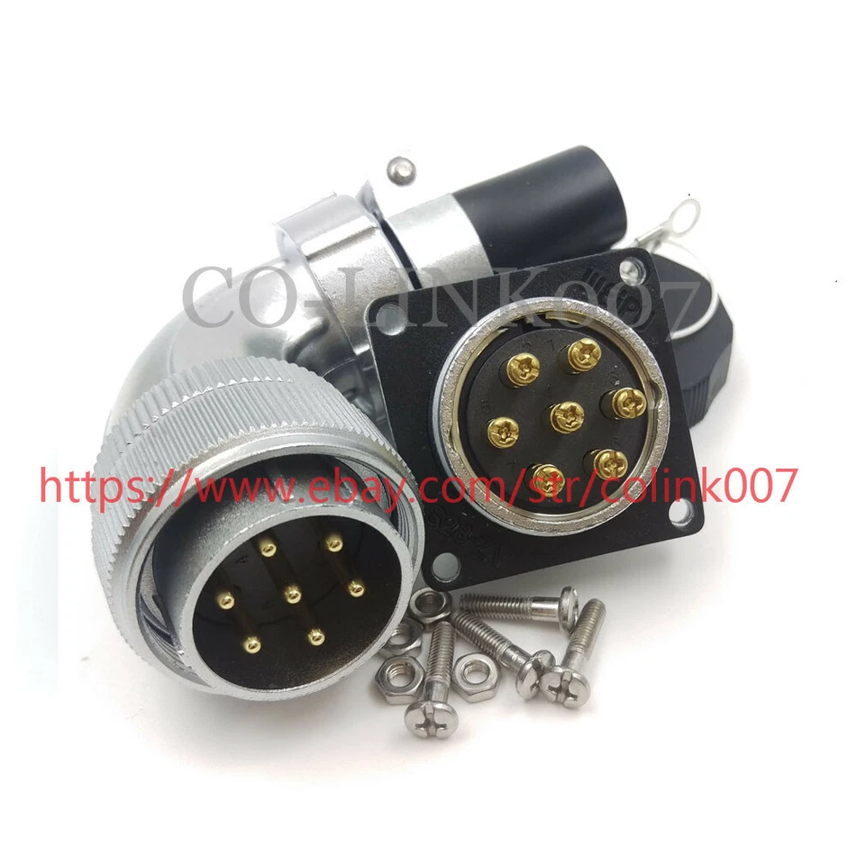 WEIPU WS28 7Pin Crimp Connector, 25A Aviation Bulkhead 7 pin Electric Connector  - Image 2 of 4