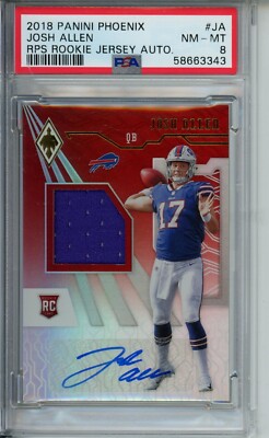 2018 PHOENIX #RJA-JA JOSH ALLEN AUTO ROOKIE PSA 8 #64/125 BUFFALO BILLS MVP