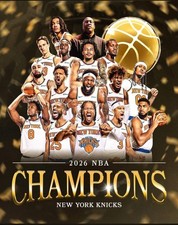 S295 NEW YORK KNICKS 2026 NBA CHAMPIONS Photo, Decal, Poster, Glossy Metal Sign