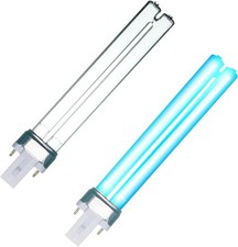 9W UV Light Bulb, Outdoor Pond UV Light Clarifier Compatible 9W-UVLB-2P White
