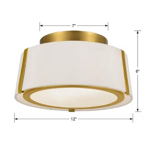 Crystorama Fulton 2-Light 12" Ceiling Light in Antique Gold - Picture 5 of 5