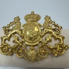 Vintage MIRIAM HASKELL Lions Crest Gold Brooch Pin