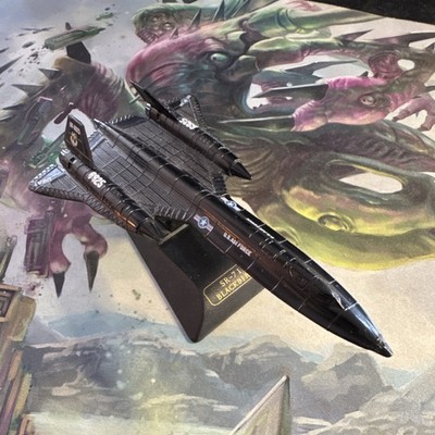 Lockheed SR-71 Blackbird Diecast Military Airplane Model Black with Stand