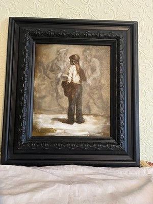 ÖL AUF LEINWAND SCHOTTISCHER KÜNSTLER JIM STRACHAN (DER KOHLENMANN ) _