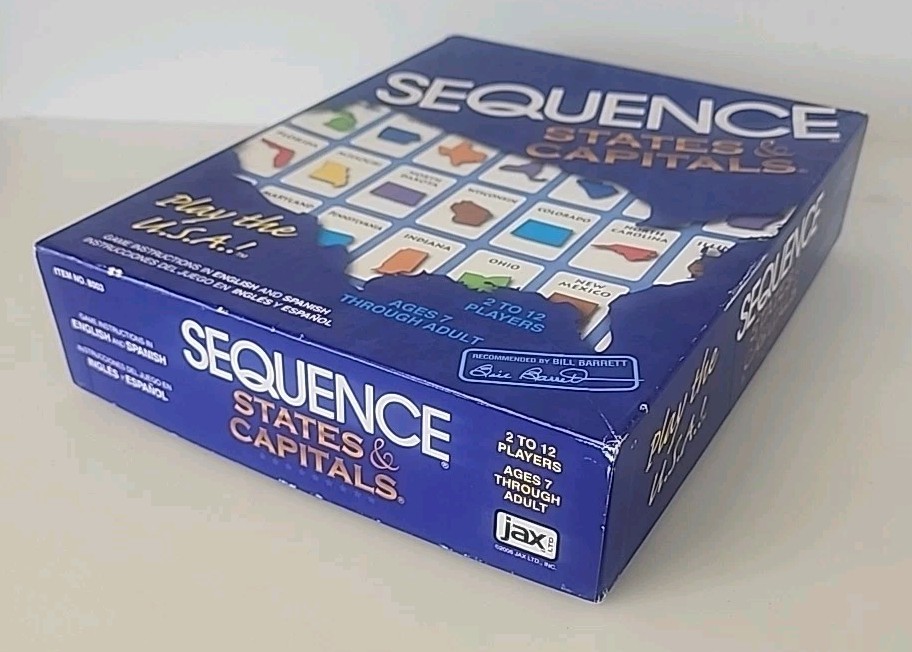 Sequence States & Capitals Board Game 2008 Jax COMPLETE | eBay