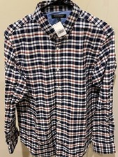 Banana Republic NWT Men's Size M Plaid Navy Oxford Slim Fit Button-Down Shirt