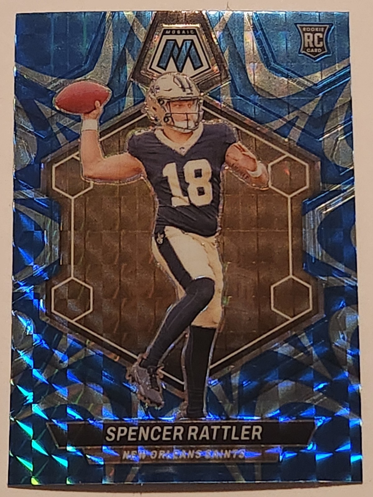 2024 Panini Mosaic Reactive Blue Rookie Spencer Rattler # 393