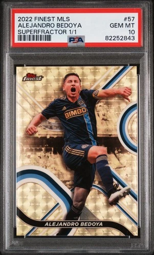 2022 Topps Finest MLS #57 Alejandro Bedoya Superfractor 1/1 PSA GEM MT 10