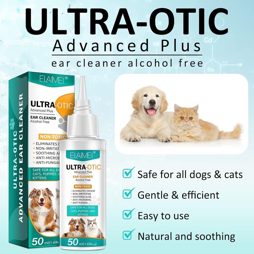 Dog Ear Cleaner, Dog Ear Drops for Infection Antibiotics, Non-Toxic ... - Grain Free Calming Dog Ear Drops