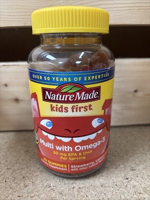Kids First Multivitamin with Omega-3, Kids Gummy Multivitamins Exp: 11/2026