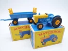 VINTAGE MATCHBOX LESNEY No.39c & 40c FORD TRACTOR & TRAILER ORIGINAL BOXES 1967