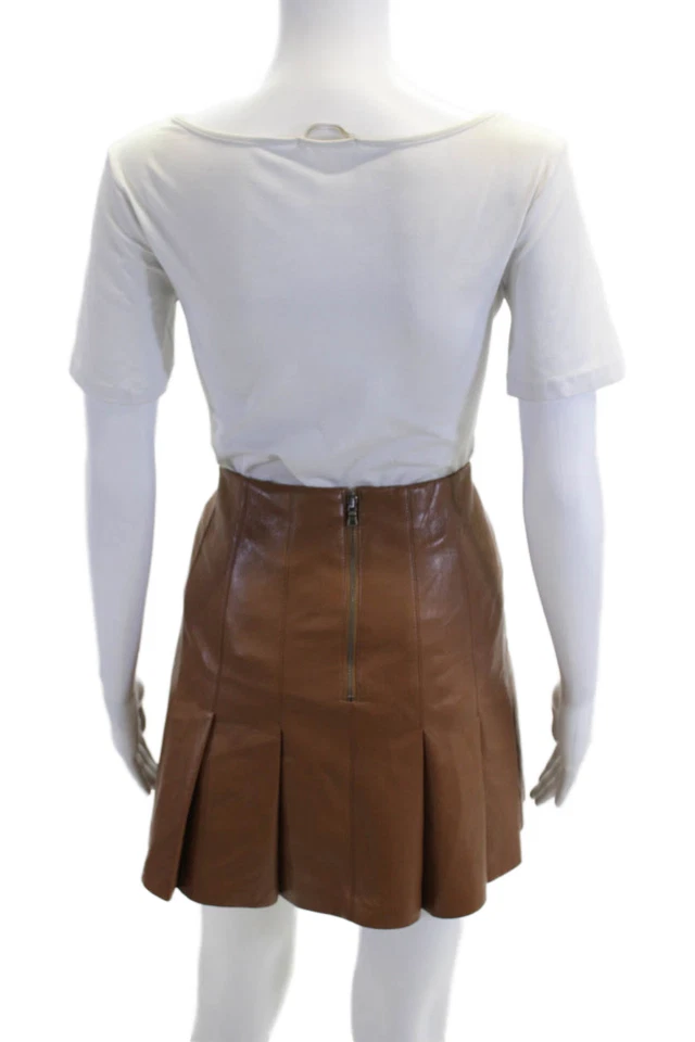 Алиса + Оливия, женщин трапециевидная плиссированная мини юбка коричневый размер 14 - Изображение 3 из 4