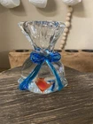 Vintage  Art Glass Fish In A Bag Goldfish Aquarium Paperweight Murano Style