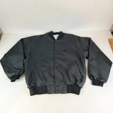 Vintage 80s 90s Hartwell Sports Varsity Bomber Jacket Black Snap Sz XL