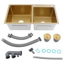 Drop in Kitchen Sink, Stainless Steel Sink, Dual Bowl Kitchen Sink 31.5 17.72 In
