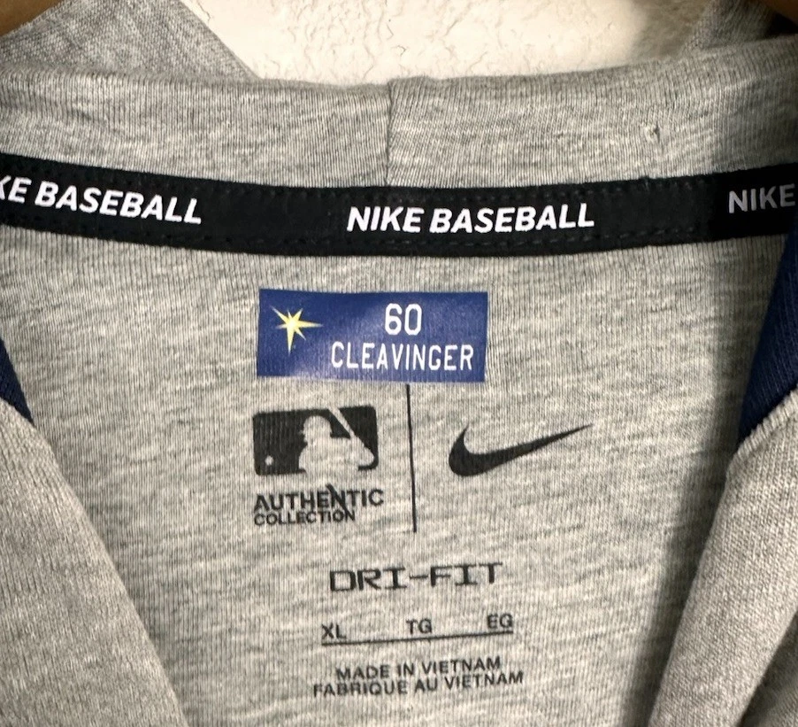 Sudadera con capucha sin mangas emitida por jugador del equipo Nike de Tampa Bay Rays para hombre talla XL Foto 2 de 4