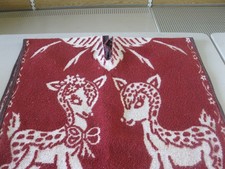 Vintage Mexican Poncho Serape Red Reversable 1970's
