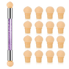 17 Pcs in 1 Set Nail Sponges for Ombre, Double-Head Ombre Brush for Gel Nails wi