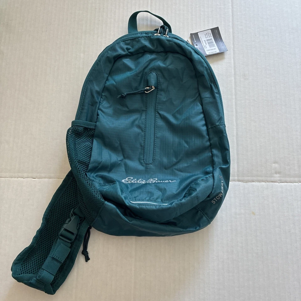 Mochila de senderismo Eddie Bauer Stowaway 10L verde azulado oscuro nueva con etiqueta Foto 2 de 3