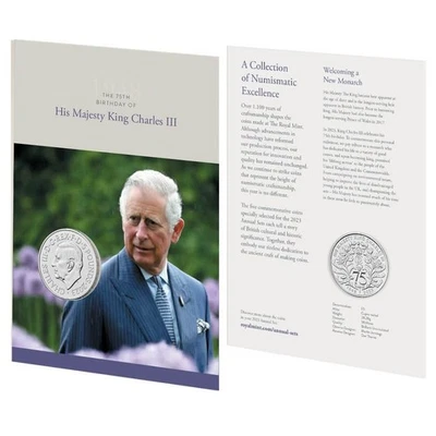 2023 King Charles III 75th Birthday £5 Coin Brilliant Uncirculated Royal Mint - Image 1 of 4