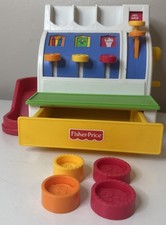 Fisher Price Cash Register Vintage 1994 With No Coins Works/Tested With Coins 